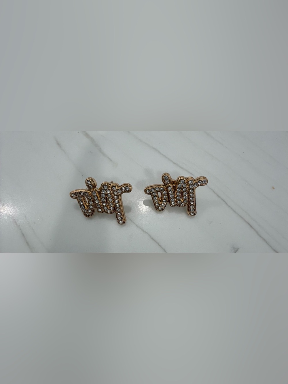 Gold-Tone Crystal Stud Earrings